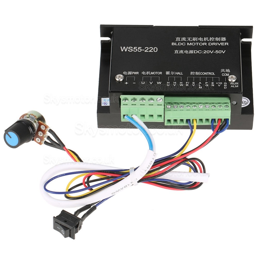 3-Phase BLDC Motor Driver Brushless DC Motor Controller WS55-220 DC20-50V 12A